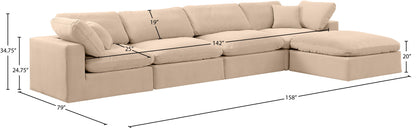 Comfy - 5 Piece Velvet Modular Sectional With Chaise