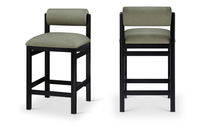 Roundhill - Faux Leather Counter Stool - Black Frame