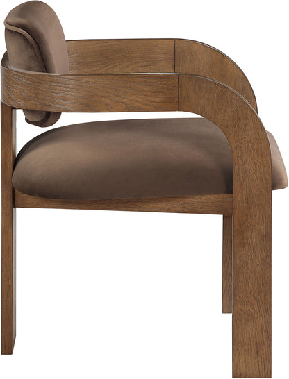 Cedra - Velvet Performance Fabric Upholstered Dining Chair (Set of 2) - Brown Frame