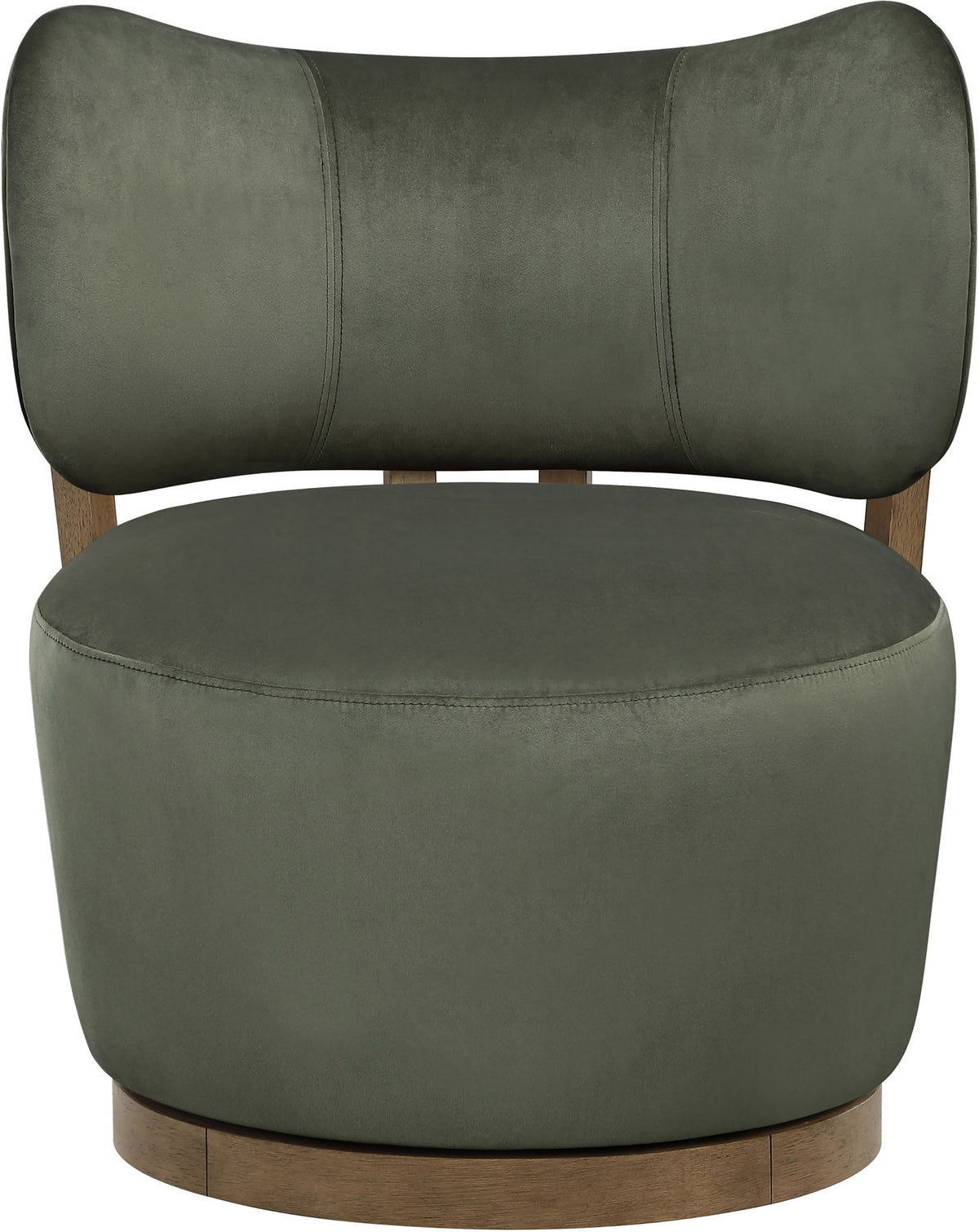 Elara - Velvet Upholstered Swivel Accent Chair - Stained Brown