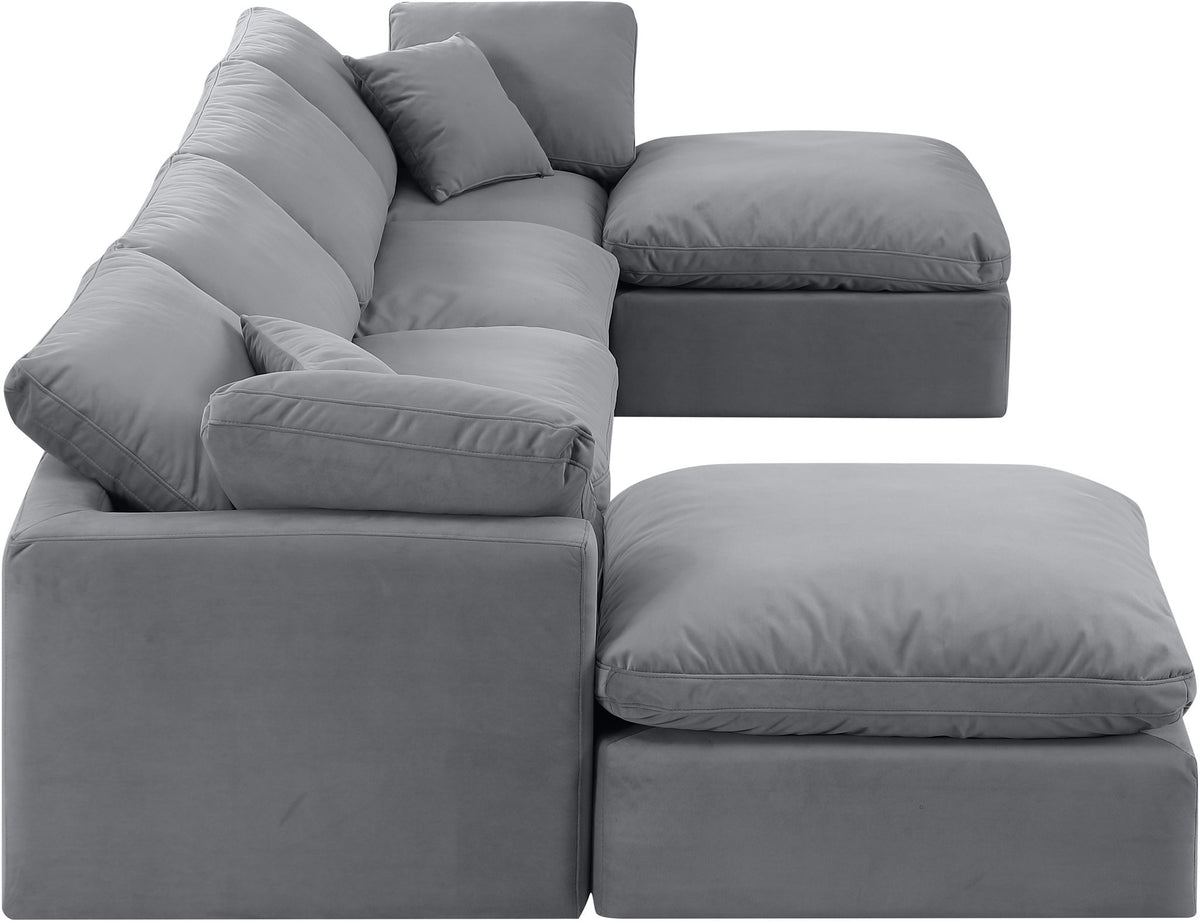 Indulge - Velvet 6 Piece Modular Double Chaise Sectional