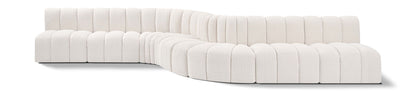 Arc - Boucle Fabric 8 Piece Curved Modular Sofa