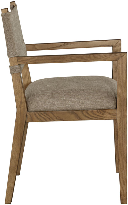 Avon - Linen Textured Performance Fabric Dining Arm Chair
