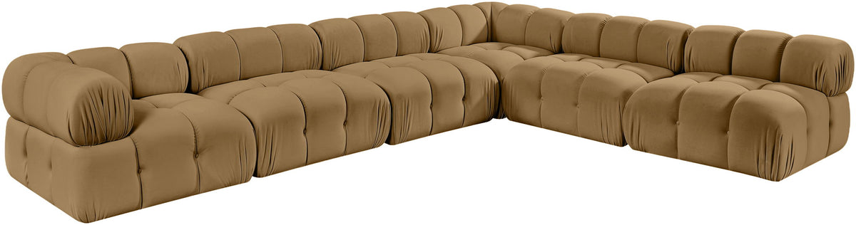 Orin - Velvet 6 Piece Modular L-Shaped Sectional