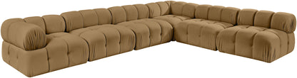 Orin - Velvet 6 Piece Modular L-Shaped Sectional