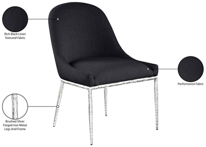 Ferro - Upholstered Dining Side Chair With Brushed Silver Legs