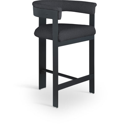 Romeo - Boucle Counter Stool With Black Base (Set of 2)