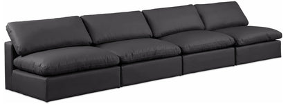 Comfy - Faux Leather Modular Armless Sofa 4 Seats
