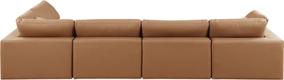 Comfy - 5 Piece Faux Leather Modular Sectional