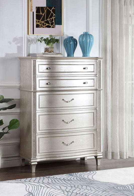Evangeline 6-drawer Bedroom Chest Silver Oak