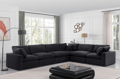 Comfy - 6 Piece Velvet Modular Corner Sectional