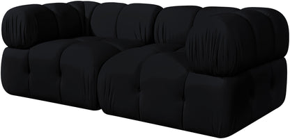Orin - Velvet Performance Fabric Upholstered 2 Piece Modular Sofa (2 Corner Chairs)