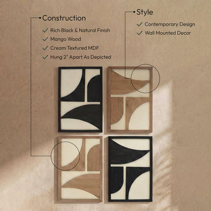 Cadence - 4 Piece Two-Color Wall Art