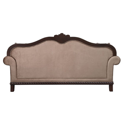 Chateau De Ville - Sofa With 5 Pillows (Same Lv01588) - Fabric & Espresso