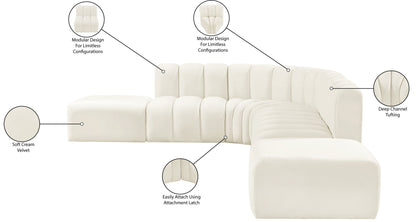 Arc - Velvet 7 Piece Corner Modular Sofa