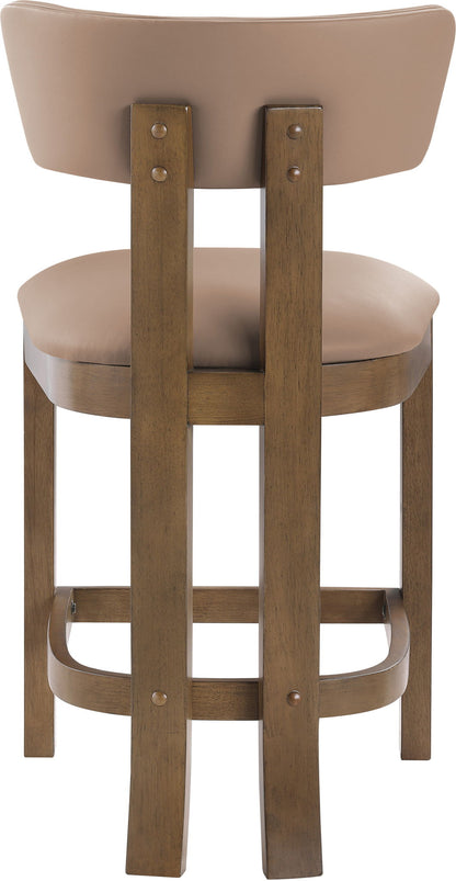 Lavrin - Vegan Leather Upholstered Counter Stool (Set of 2) - Walnut Base