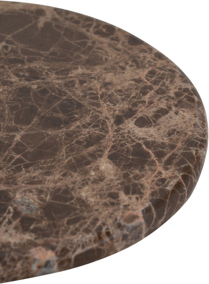 Helix - Genuine Marble Top And Aluminum Base End / Side Table - Brown / Bronze