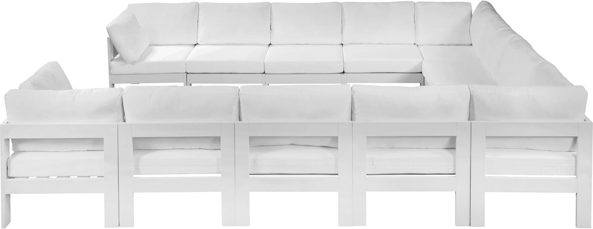 Nizuc - Outdoor Patio 12 Piece Modular Sectional With White Frame