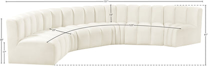 Arc - Velvet 6 Piece U-Shaped Modular Sofa