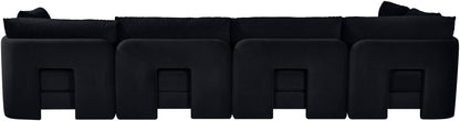 Hammond - Velvet Performance Fabric Upholstered 5 Piece L-Shaped Sectional