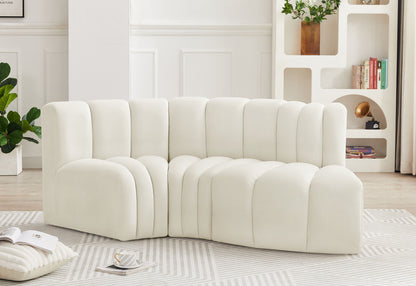 Arc - Velvet 3 Piece Modular L-Shaped Sofa