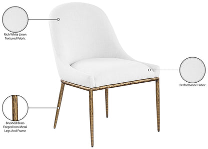Ferro - Upholstered Dining Side Chair With Brushed Gold Legs
