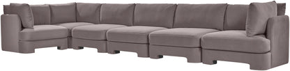 Hammond - Velvet Performance Fabric Upholstered 6 Piece L-Shaped Sectional