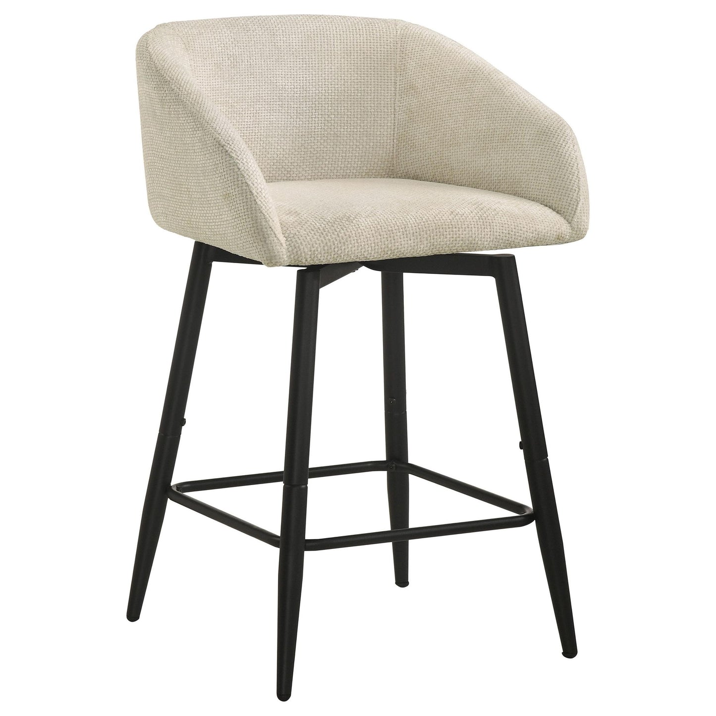 Rainer Fabric Upholstered Swivel Counter Height Chair Cream (Set of 2)