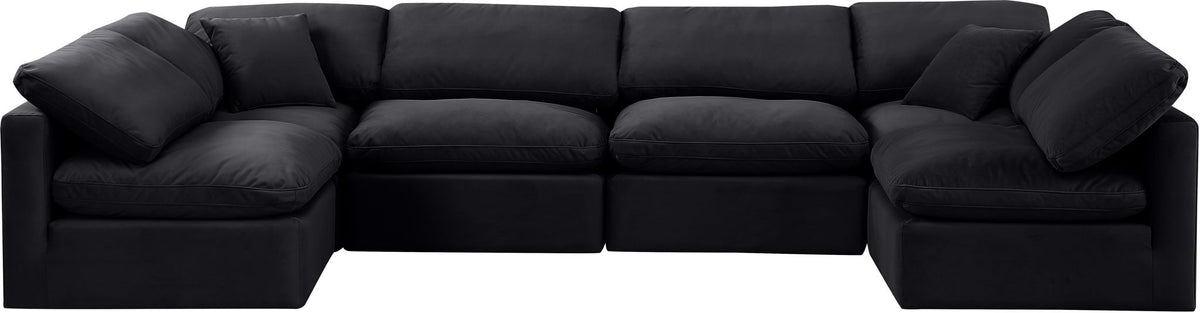 Indulge - Velvet 6 Piece Modular U-Shaped Sectional