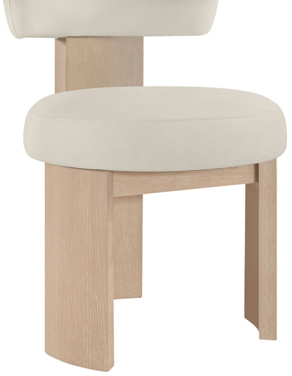 Atelier - Vegan Leather Upholstered Dining Chair (Set of 2) - Painted Natural Frame