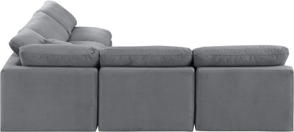 Indulge - Velvet 5 Piece Modular Corner Armless Sectional
