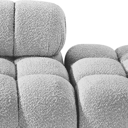 Ames - 3 Piece Boucle Modular Sofa With 1 Backless Seat