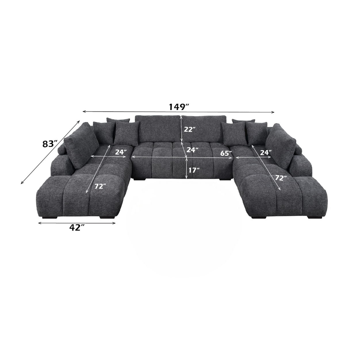 Chosen - Sectional Sofa With 3 Pillows