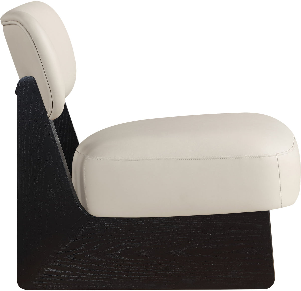 Vetra - Vegan Leather Upholstered Accent Chair - Taupe / Painted Black