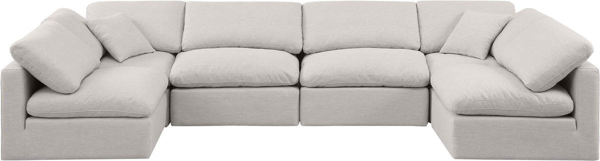 Indulge - Linen 6 Piece Modular U-Shaped Sectional