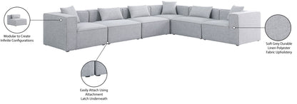 Cube - Linen 6 Piece Modular Corner Sectional
