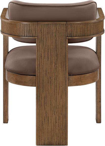 Sacha - Vegan Leather Upholstered Dining Chair With Brown Base (Set of 2)