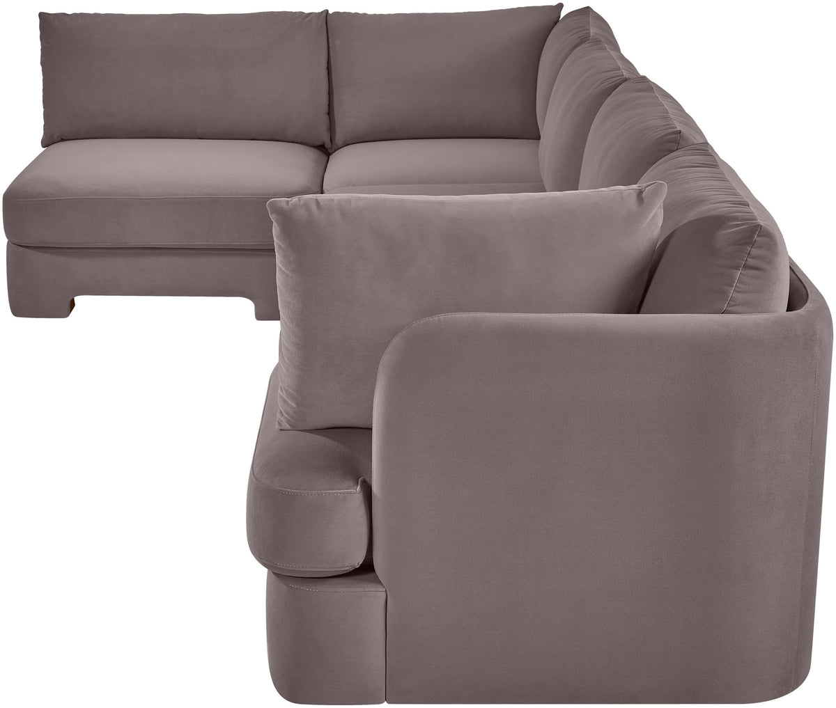 Hammond - Velvet Performance Fabric Upholstered 5 Piece L-Shaped Sectional