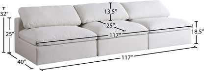 Serene - Modular Armless 3 Seat Sofa
