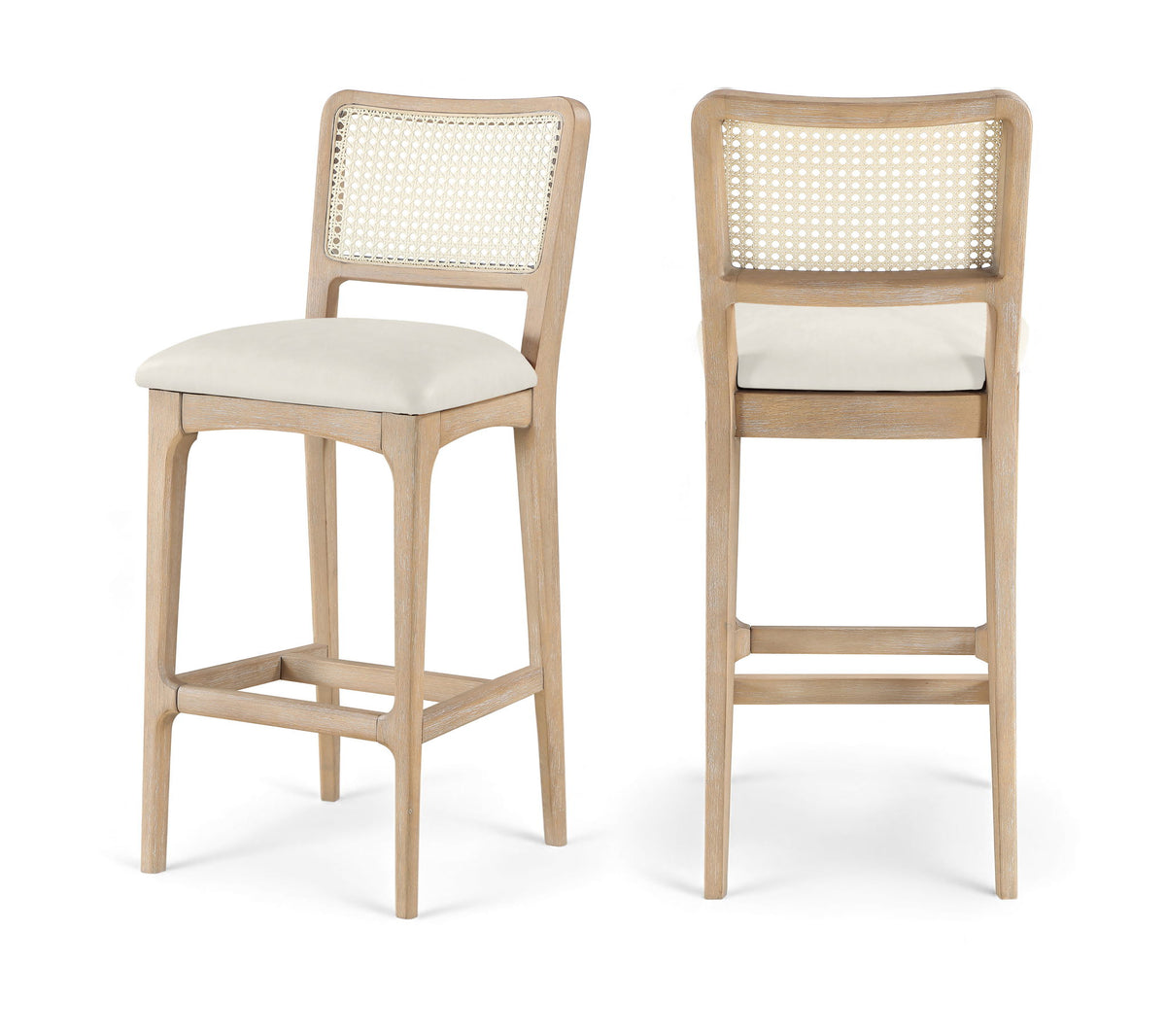 Atrium - Upholstered Bar Stool (Set of 2) - Brushed Natural Frame