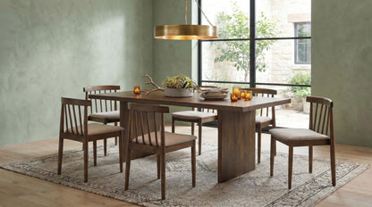 Decker 7-piece 82-inch Rectangular Dining Set Wheat and Walnut