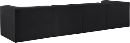 Rummi - Velvet Performance Fabric Upholstered 4 Piece Modular Sofa