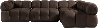 Orin - Fabric Velvet 4 Piece Modular Sectional