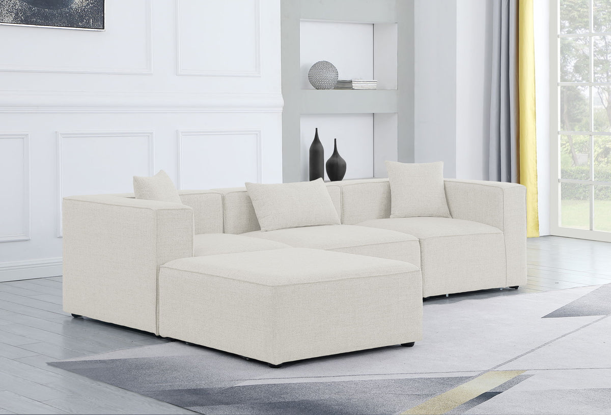 Cube - Linen 4 Piece Modular Sectional With Chaise