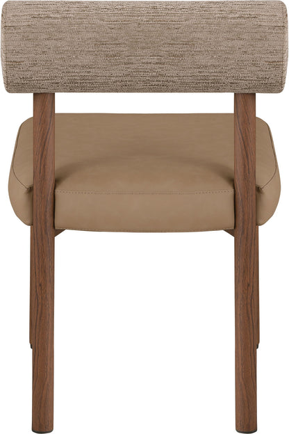 Paramo - Chenille Fabric and Vegan Leather Upholstered Dining Chair
