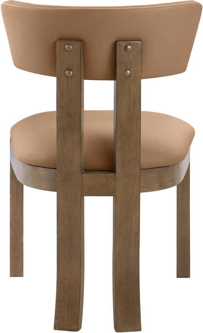 Lavrin - Vegan Leather Upholstered Dining Side Chair (Set of 2) - Walnut Base