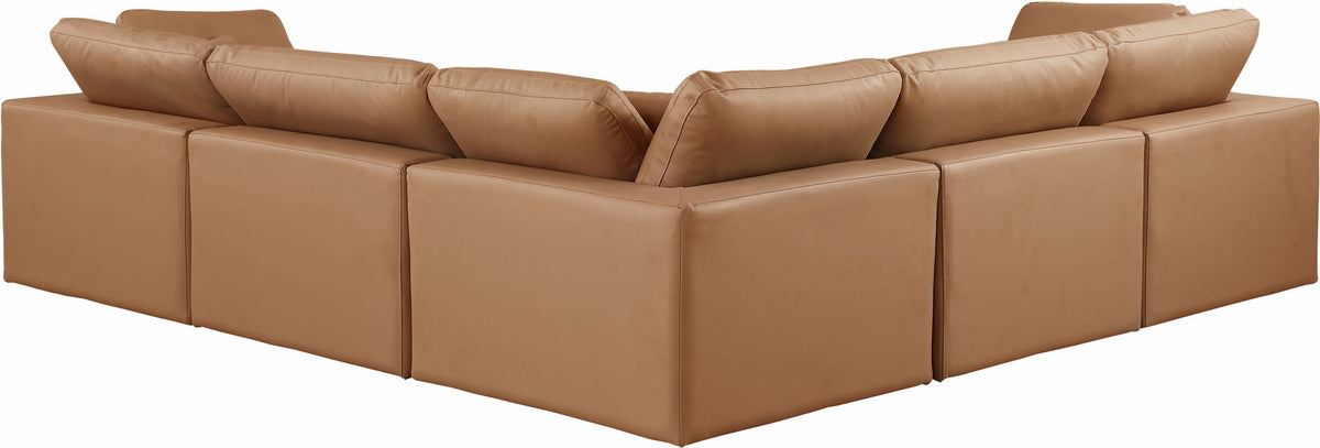 Comfy - 5 Piece Faux Leather Modular Corner Sectional