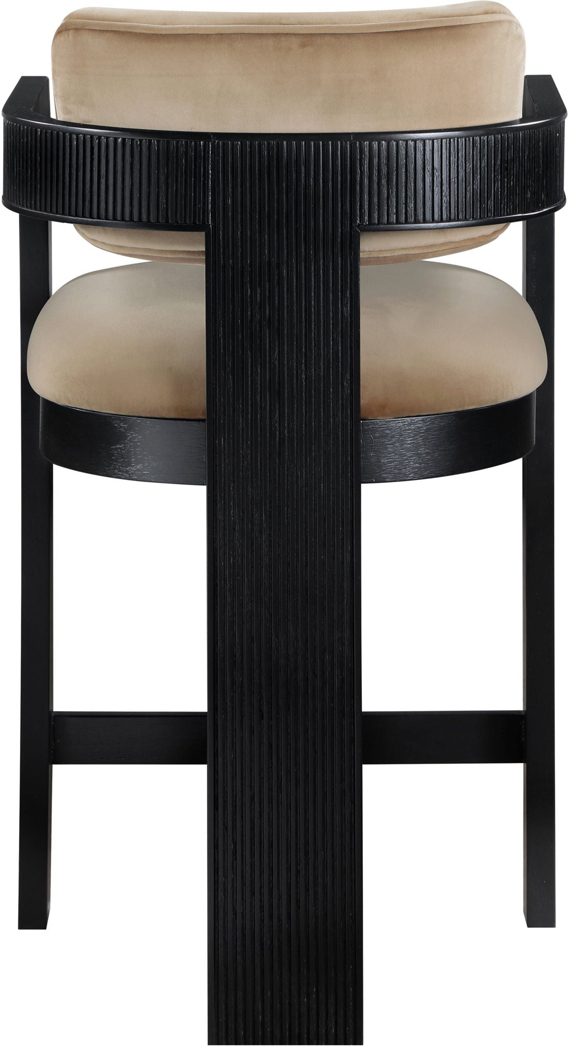 Sacha - Velvet Stool With Black Base