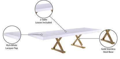 Excel - Extendable Dining Table with Gold Base