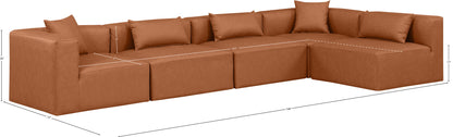 Cube - 5 Piece Modular Sectional - Cognac